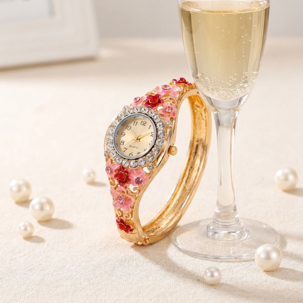 Vintage Fashion Week - Rich In Flowers Vintage Watch Rhinestone
