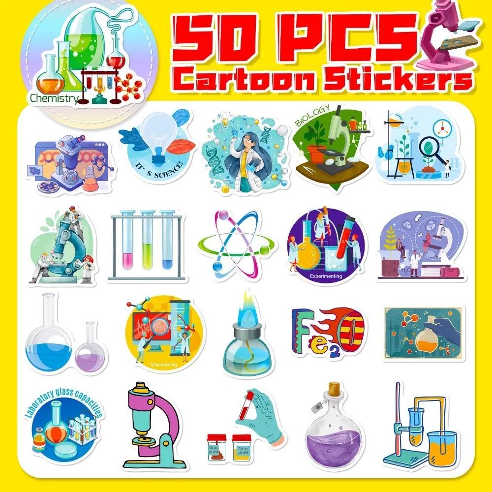 50PCS Cartoon Science Lab Stic - Vintage Fashion Magazine ulasan dan harga