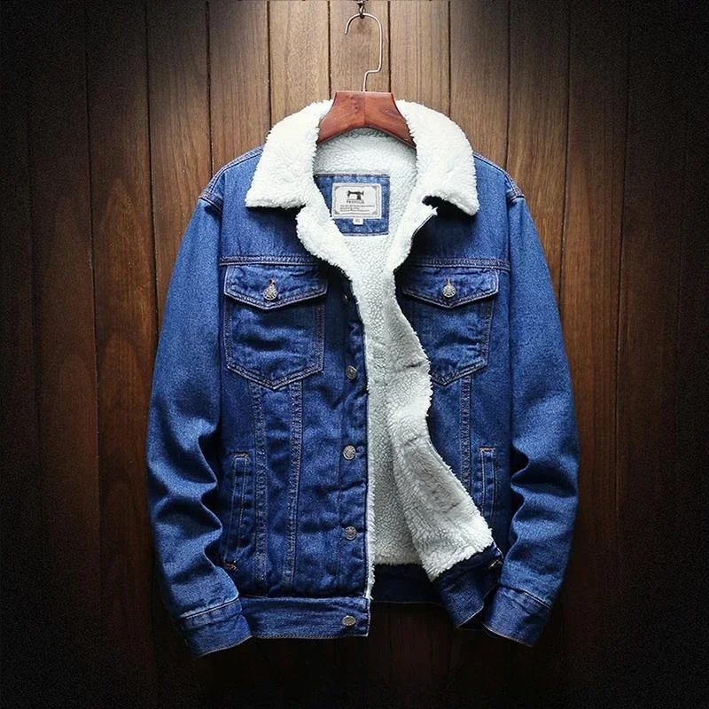 Denim Jackets Man Padding with - Patchwork Jean Jacket ulasan dan harga