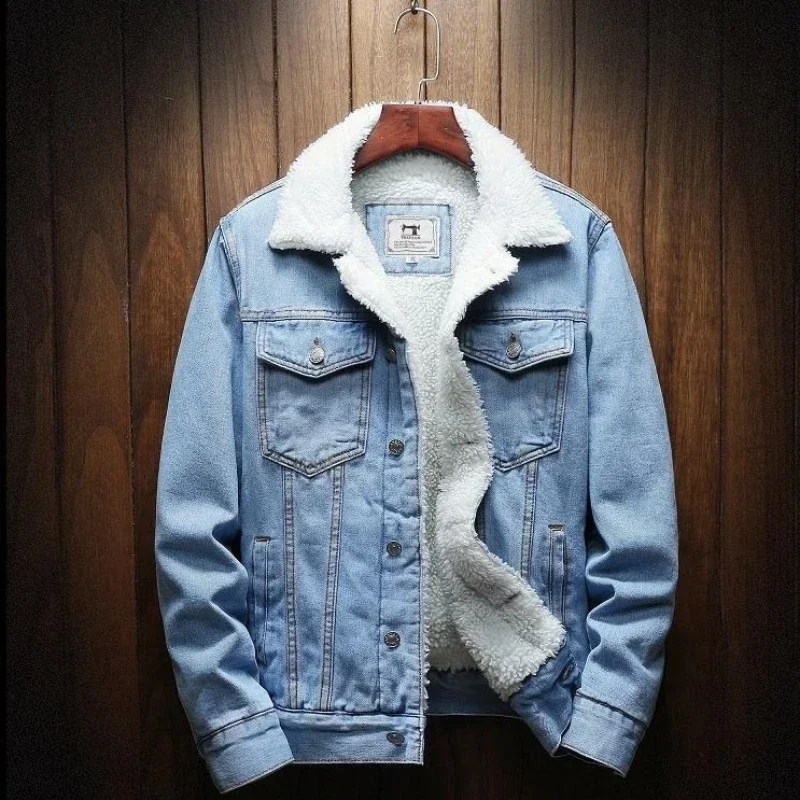 Denim Jackets Man Padding with - Patchwork Jean Jacket ulasan dan harga