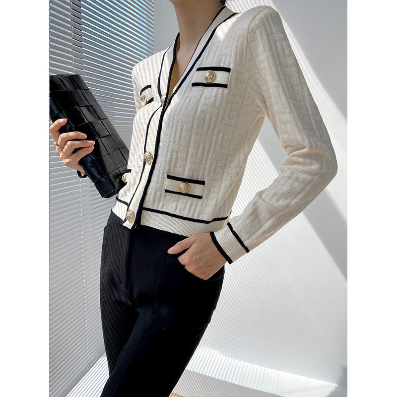 Spring Autumn New V-neck Long  - Crop Cardigan Vintage ulasan dan harga
