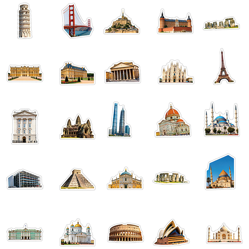 50PCS Famous City Landmark Tra - Vintage Fashion Magazine ulasan dan harga