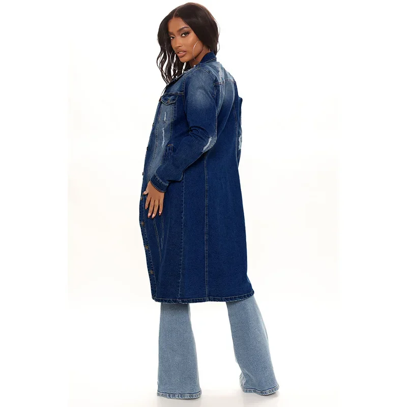 Cotton Denim Coat Women Spring - Patchwork Jean Jacket ulasan dan harga