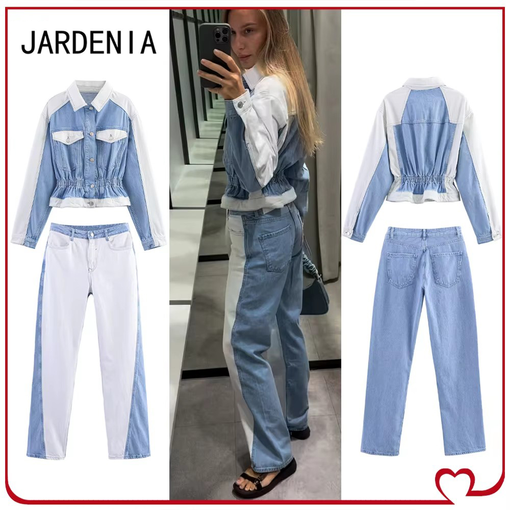 Casual Cowgirl Co-ord Sets Sty - Patchwork Jean Jacket ulasan dan harga