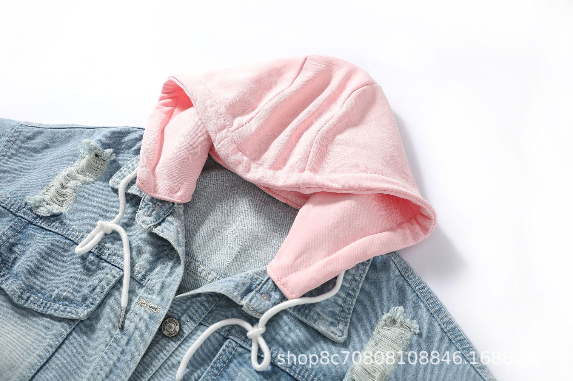 European Style Loose Hooded Pa - Patchwork Jean Jacket ulasan dan harga