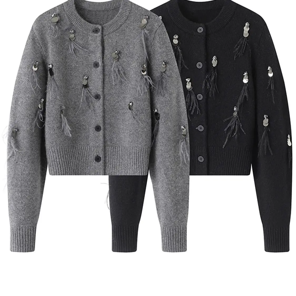 Autumn Winter Coat High-end Kn - Crop Cardigan Vintage ulasan dan harga