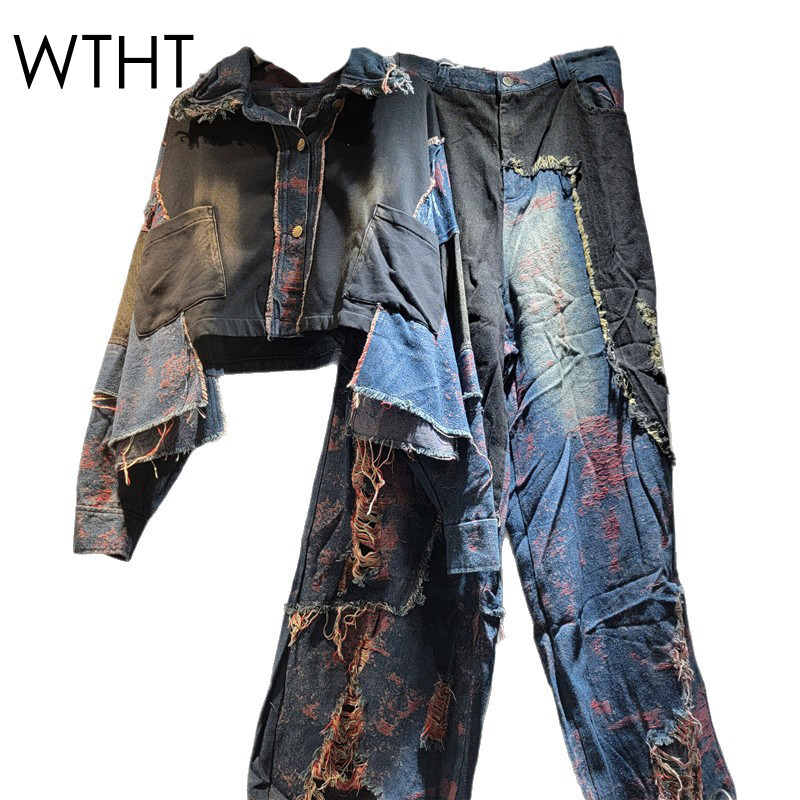 WTHT New Fashion Women's Patch - Patchwork Jean Jacket ulasan dan harga