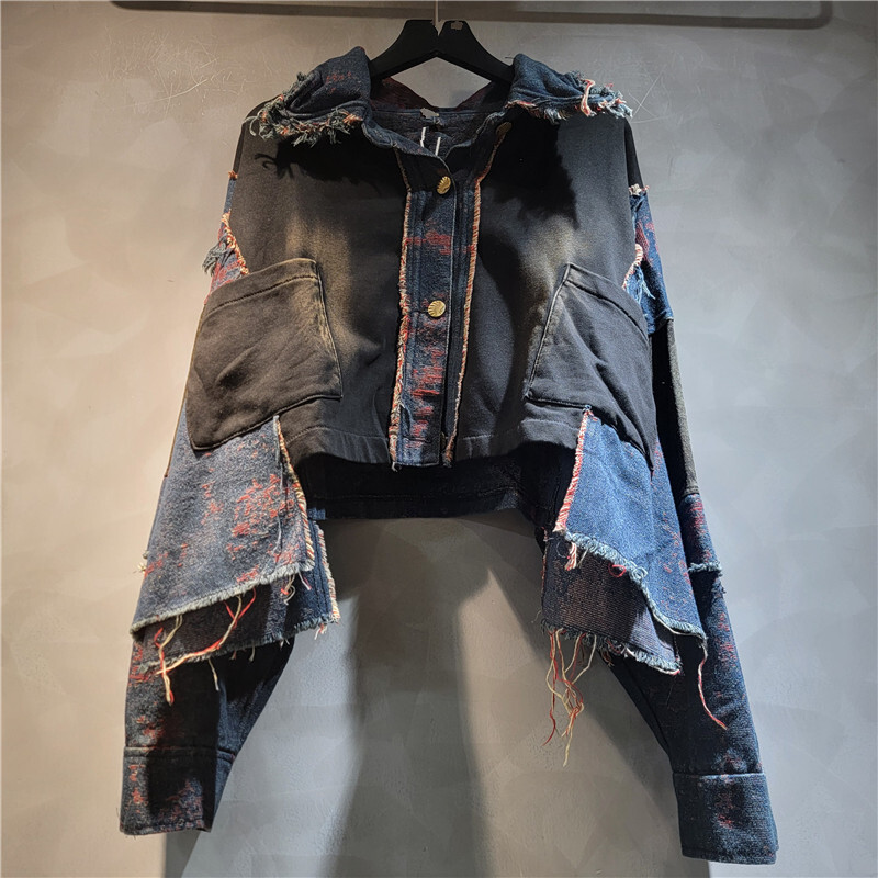 WTHT New Fashion Women's Patch - Patchwork Jean Jacket ulasan dan harga