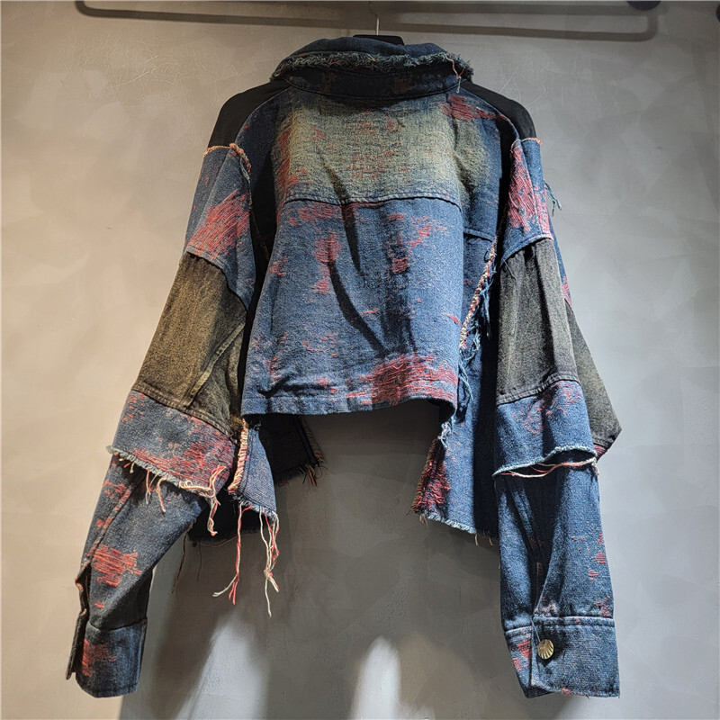 WTHT New Fashion Women's Patch - Patchwork Jean Jacket ulasan dan harga
