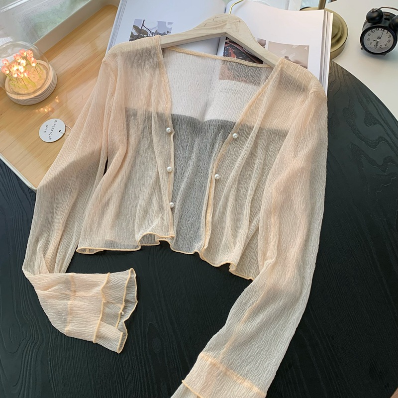 2026 Knitted Thin Sweater Card - Crop Cardigan Vintage ulasan dan harga