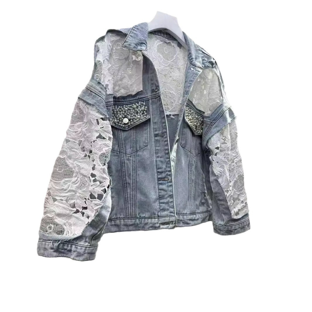 Spliced Embroidery Jacket Wome - Patchwork Jean Jacket ulasan dan harga